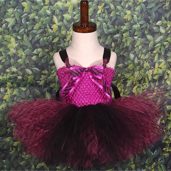 BLACK FRIDAY SALE Toddler Animal Print Tutu Dress & Hair Clip Sz.12 Mo. - 2T NWT - Picture 4 of 16